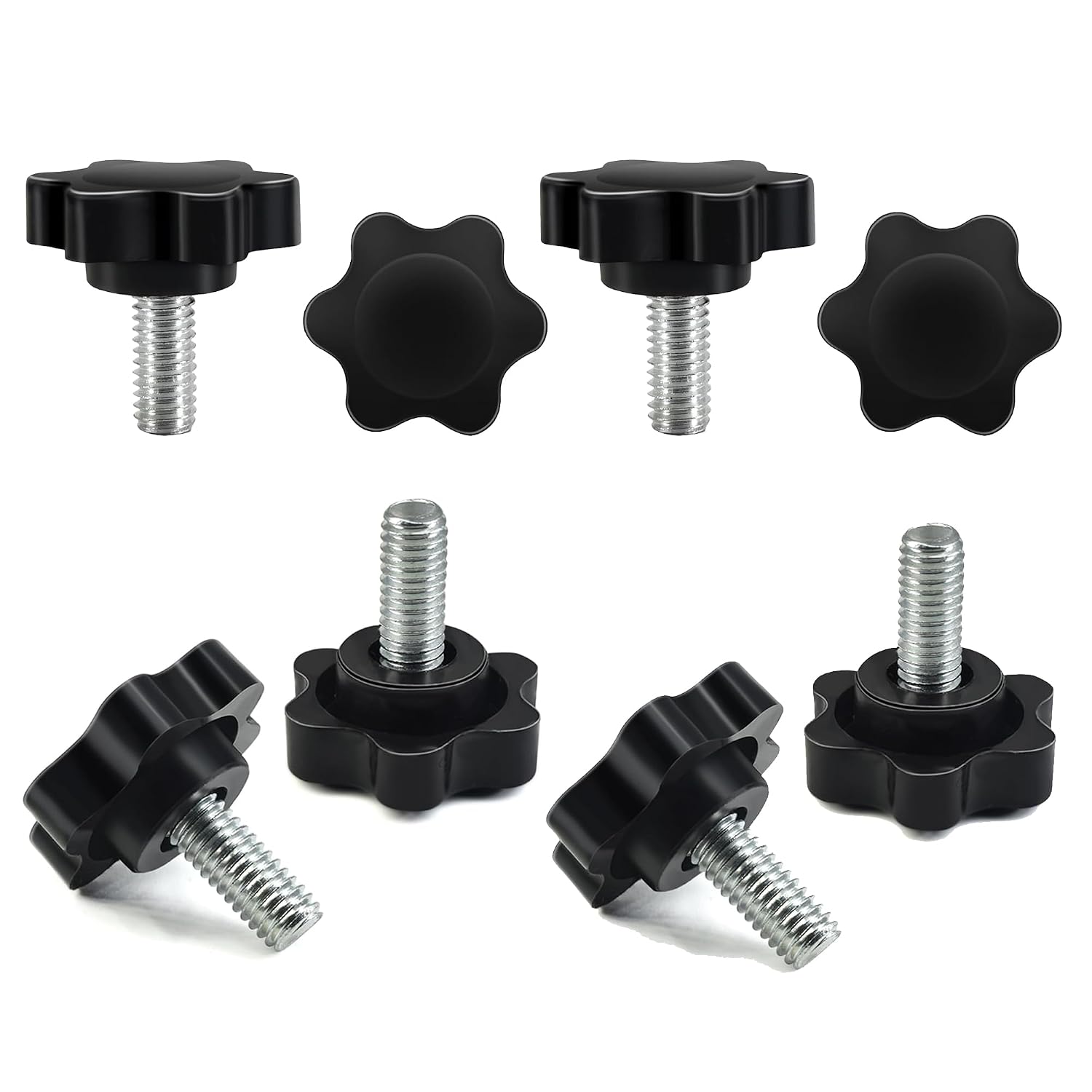 M6 Bolt Knob for Logitech G25 G27 G29 G920 G923 Simulator Steering Wheel Fixing Screws Threaded Knobs Quick Removal Replacement Parts(8Pcs/Set)