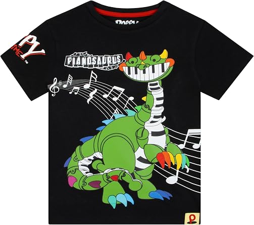 Poppy Playtime Boys Tshirt, Pianosaurus Summer top, Cotton Dinosaur T Shirt, Gamer Boys Clothes Ages 5 to 13 Years