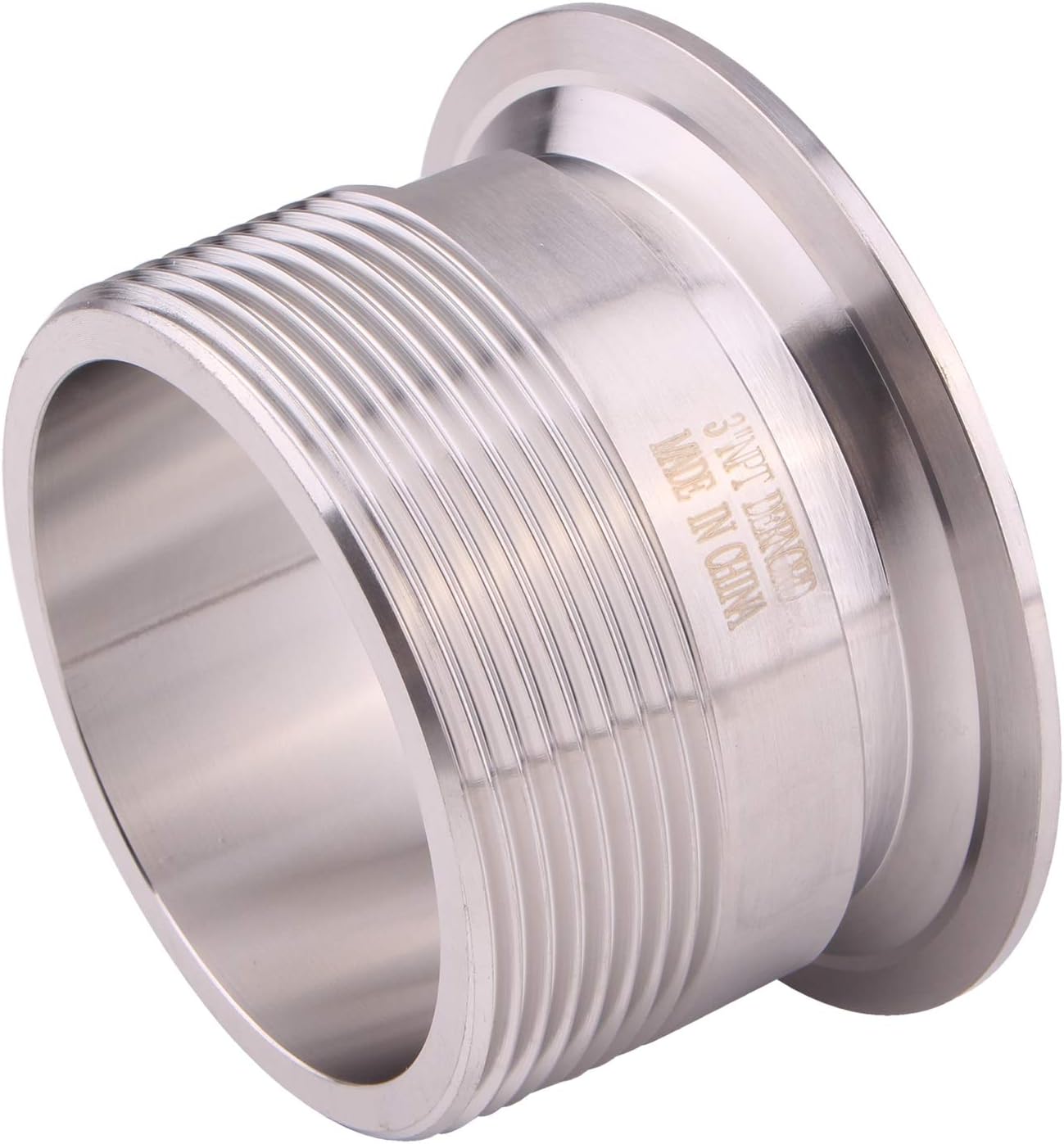 DERNORD 3'' Tri clamp Adapter to 3 inch MNPT Thread Ferrule Sanitary Pipe Fitting