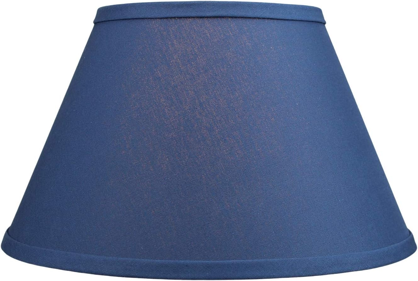 FenchelShades.com Lampshade 7" Top Diameter x 13" Bottom Diameter x 8" Slant Height with Washer (Spider) Attachment for Lamps with a Harp (Navy Blue)