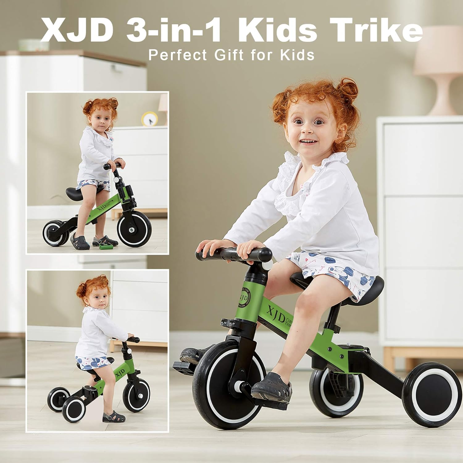 XJD 3 in 1 Kids Tricycles for 10 Months to 3 Years Old Kids Trike 3 Wheel Toddler Bike Boys Girls Trikes for Toddler Tricycles Baby Bike Infant Trike Upgrade 2.0 : Sports & Outdoors