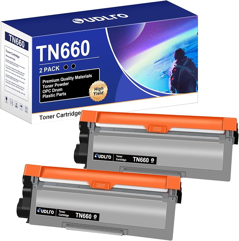 TN660 TN-660 Toner Cartridge Replacement for Brother TN660 TN630 TN-630 | TN-660 Use for HL-L2300D HL-L2380DW HL-L2320D DCP-L2540DW HL-L2340DW HL-L2360DW HL-L2305W Printers (2 Black)