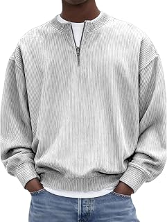 Long Sleeve Shirts For Men Mokaloha Mens Shirts Outdoor Sweatshirt Solid Tops Mid Zip Zip Loose Sweatshirt