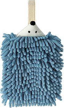 Microfibre Hand Towels, Soft Plush Small Hand Towel Quick-Drying Super Absorbent Chenille Hand Towels with Hanging Loop for Kitchen and Bathroom,Dry Your Hand Instantly and Easy to Clean Dark Blue