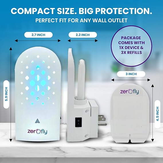 Fly Catcher Indoor, Fly Trap Indoor, (1 Device 3 Refills) Gnat Traps for House Indoor, Bug Killer, Fly Trap, Safer Plug in Light Flying Insect Trap