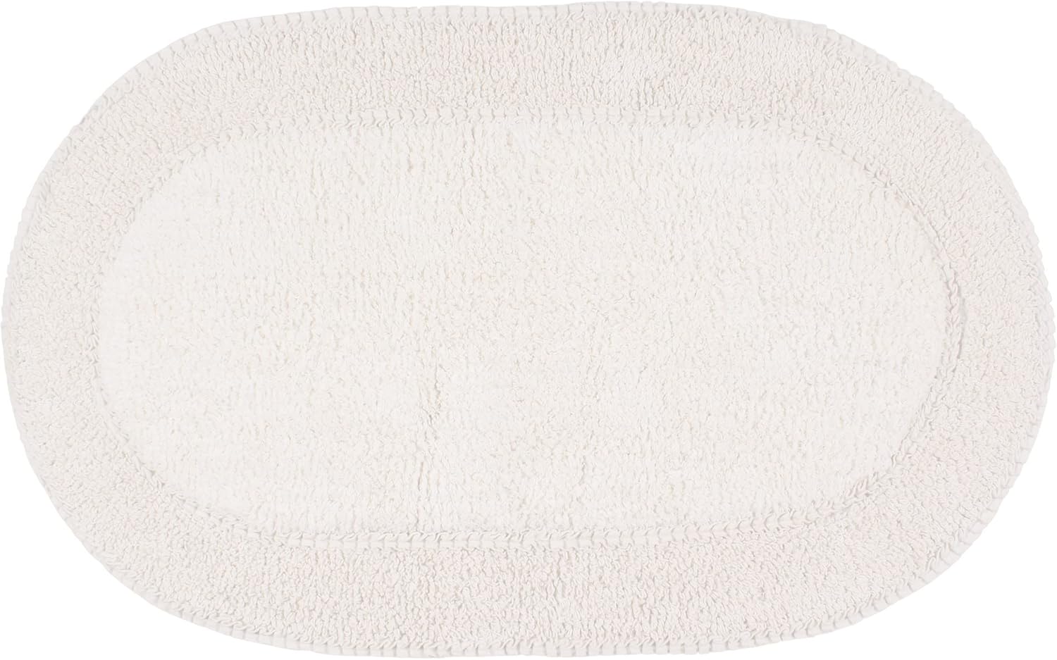 Home Weavers Double Ruffle Collection 100% Cotton Bathroom Rugs Set, Washable Rug, Extra Soft and Absorbent Bath Rug, Kitchen Mat, Bath Mat Set, Bath Floor Mat Non Slip, 24"x40" Rectangle, Ivory