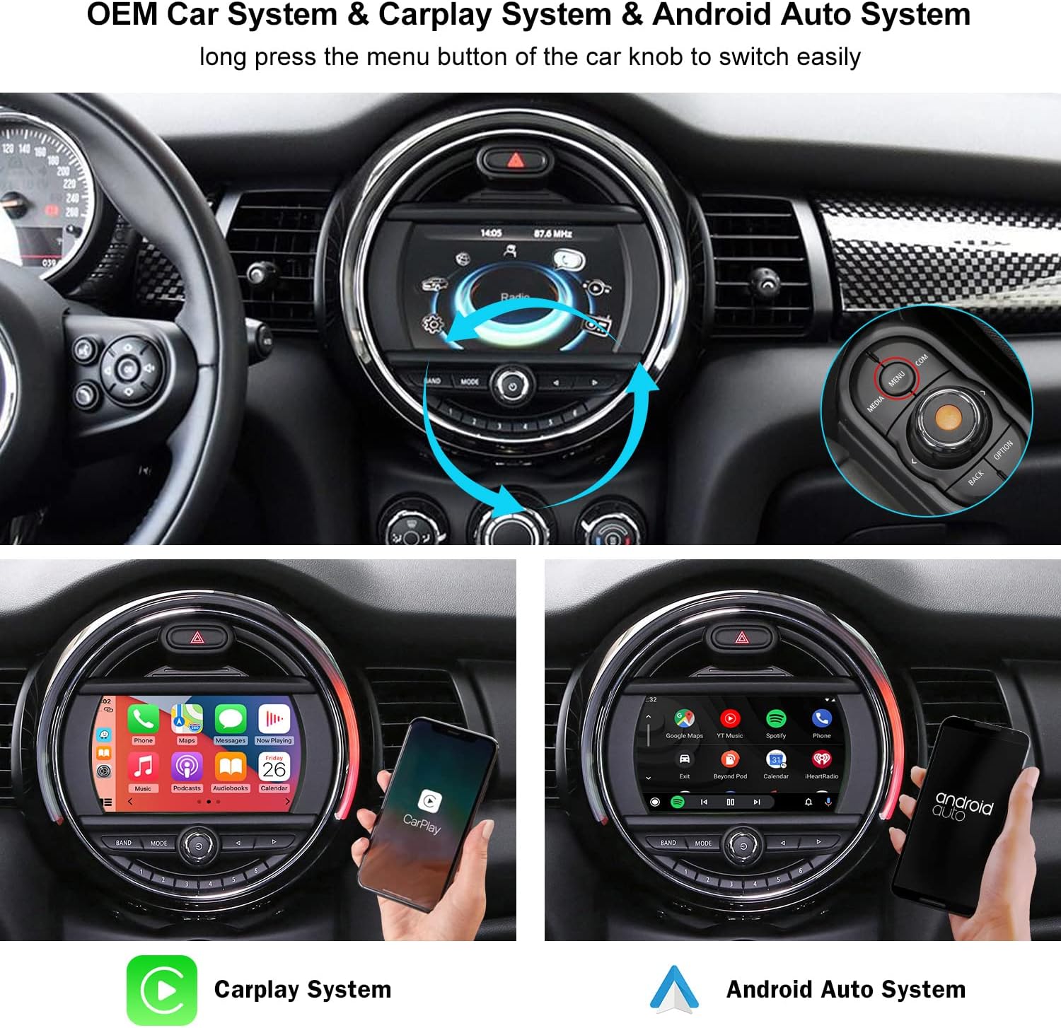 Buy Road Top Wireless Carplay Retrofit Kit Decoder for BMW Mini Cooper