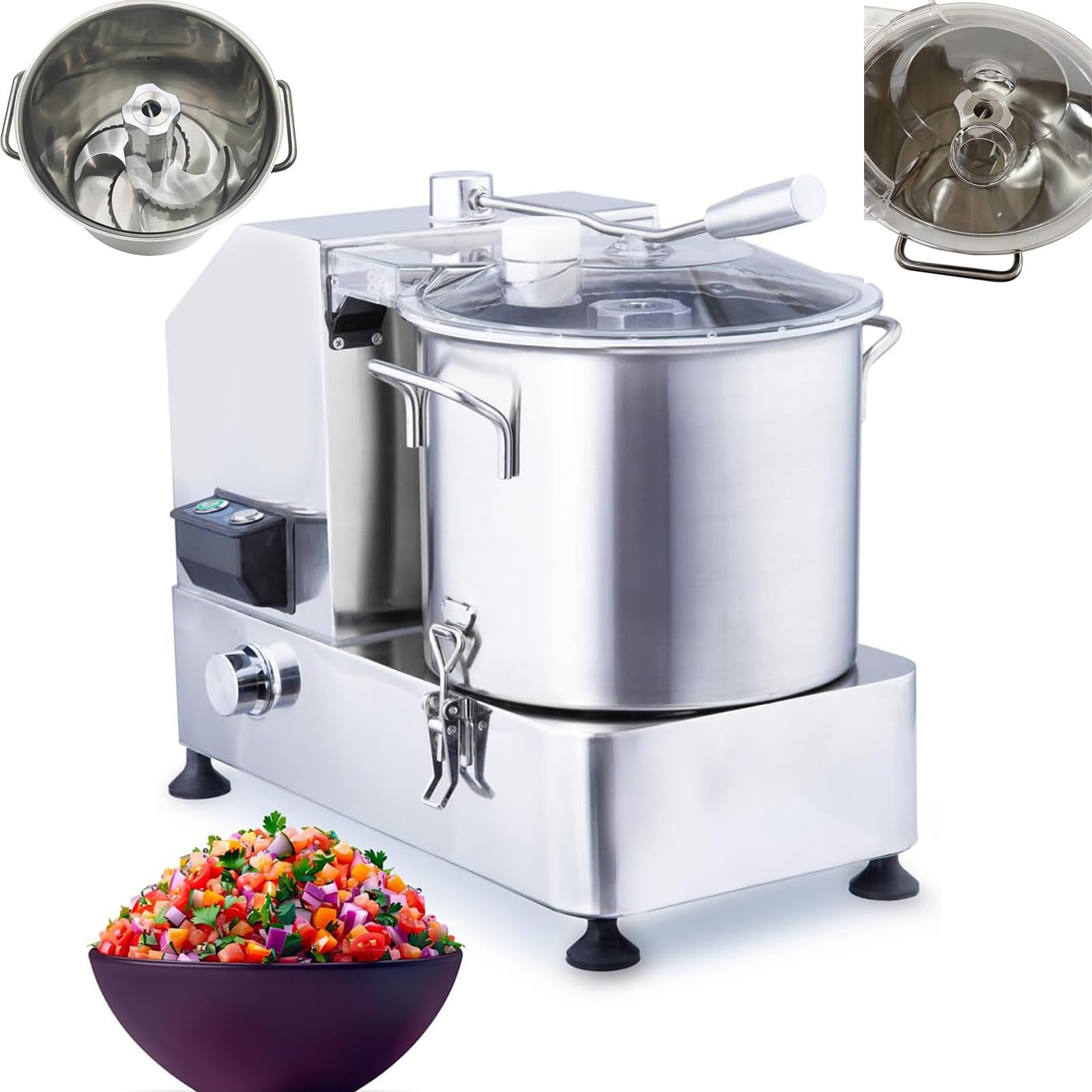 Food Processor, Robot da Cucina 2000W, Tritatutto da Cucina con velocità stepless, da Grossolano a purea, per Carne e Verdure 9L