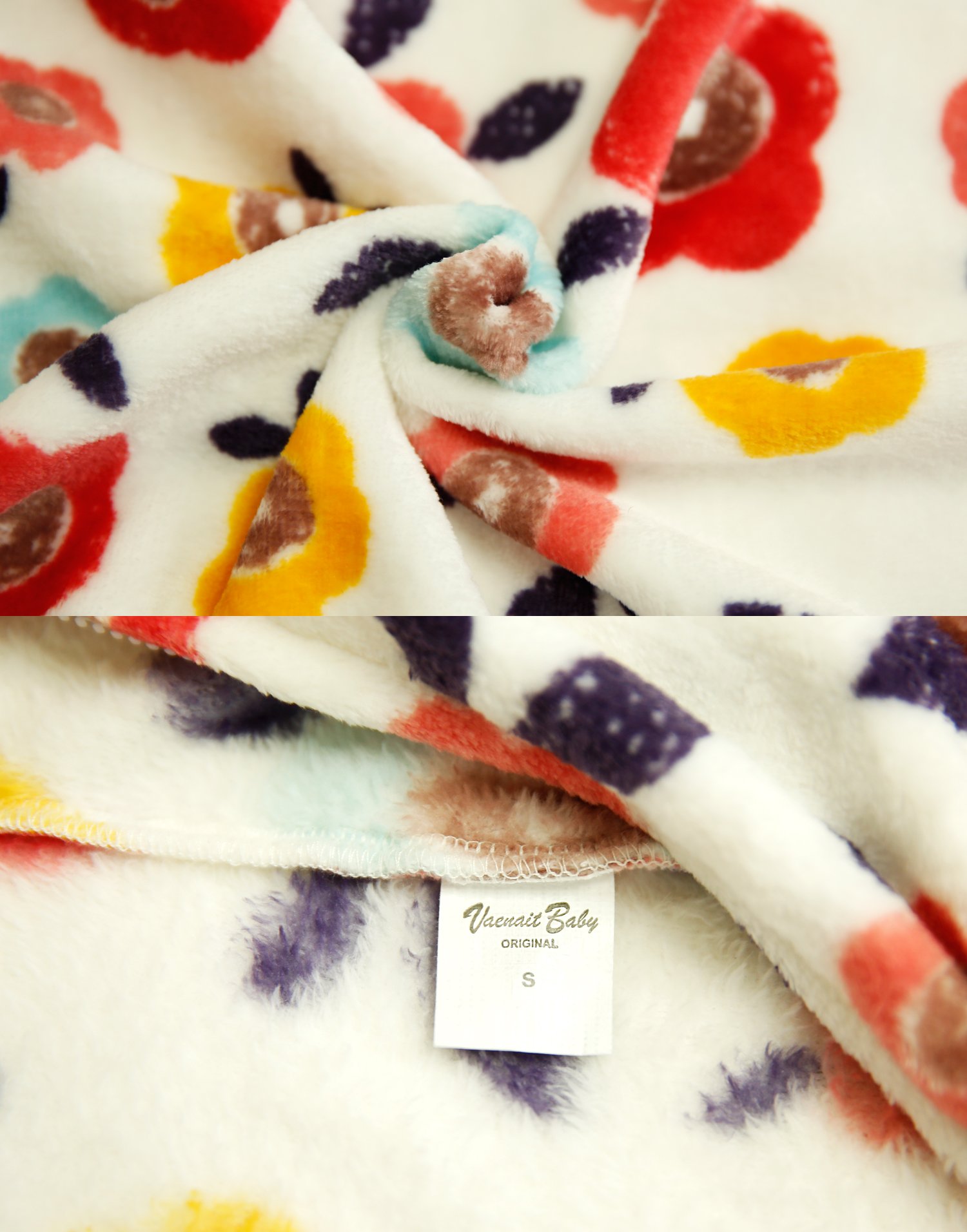 Vaenait Baby Kids Infant Sleeping Bag with Legs TOG 2.0 Soft Plush Fleece Wearable Blanket Pyjamas Red Pansy Sleep M - Image 2