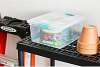 Vista 9 de Sterilite Bolsa de almacenamiento de plástico multiusos, tamaño mediano, paquete de 4 unidades y bolsa grande de plástico transparente multiusos