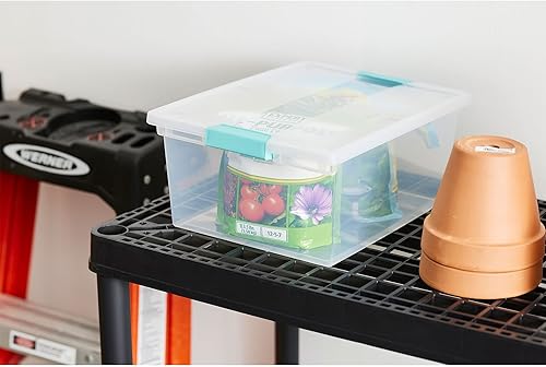 Miniatura 9 de Sterilite Bolsa de almacenamiento de plástico multiusos, tamaño mediano, paquete de 4 unidades y bolsa grande de plástico transparente multiusos,