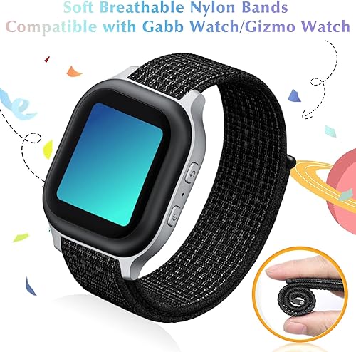 Miniatura 2 de Paquete de 3 correas de nailon de repuesto compatibles con Gabb Watch 3e 3 2 1Gizmo Watch 3 2 1Cosmo JrTrack Watch, diseño de gancho y bucle, fácil