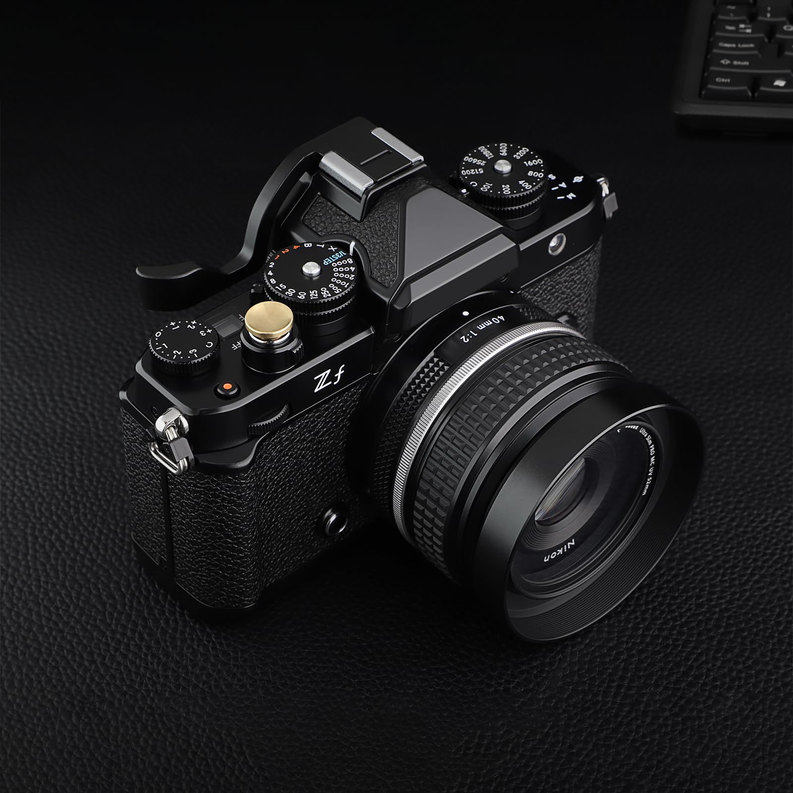 Haoge Miedziany przycisk zwalniania migawki 12 mm do Sony RX1RIII Rx1r3 Fuji Xe5 XT5 GFX100RF XT50 XT30III XPro3 Nikon Zf DF i Q3 43 D LUX 8 M10 M-11 wklęsła powierzchnia, nowa wersja: średnica 12 mm