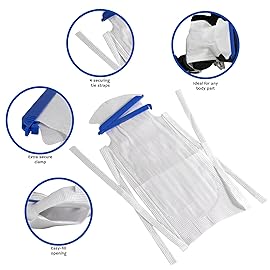 Vakly Refillable Ice Bags with Clamp Closure [Pack of 10] Large, 6-1/2 x 14 - Reusable Easy Filling Hospital Icepack with Soft Outer Covering and Leak Resistant Inner Layer