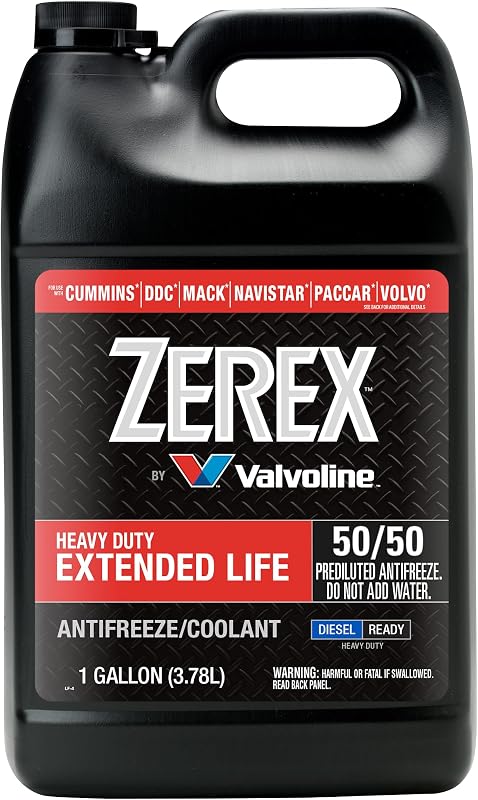 Zerex Extended Life Red Heavy Duty (HD) 50/50 Prediluted Ready-to-Use Antifreeze/Coolant 1 GA