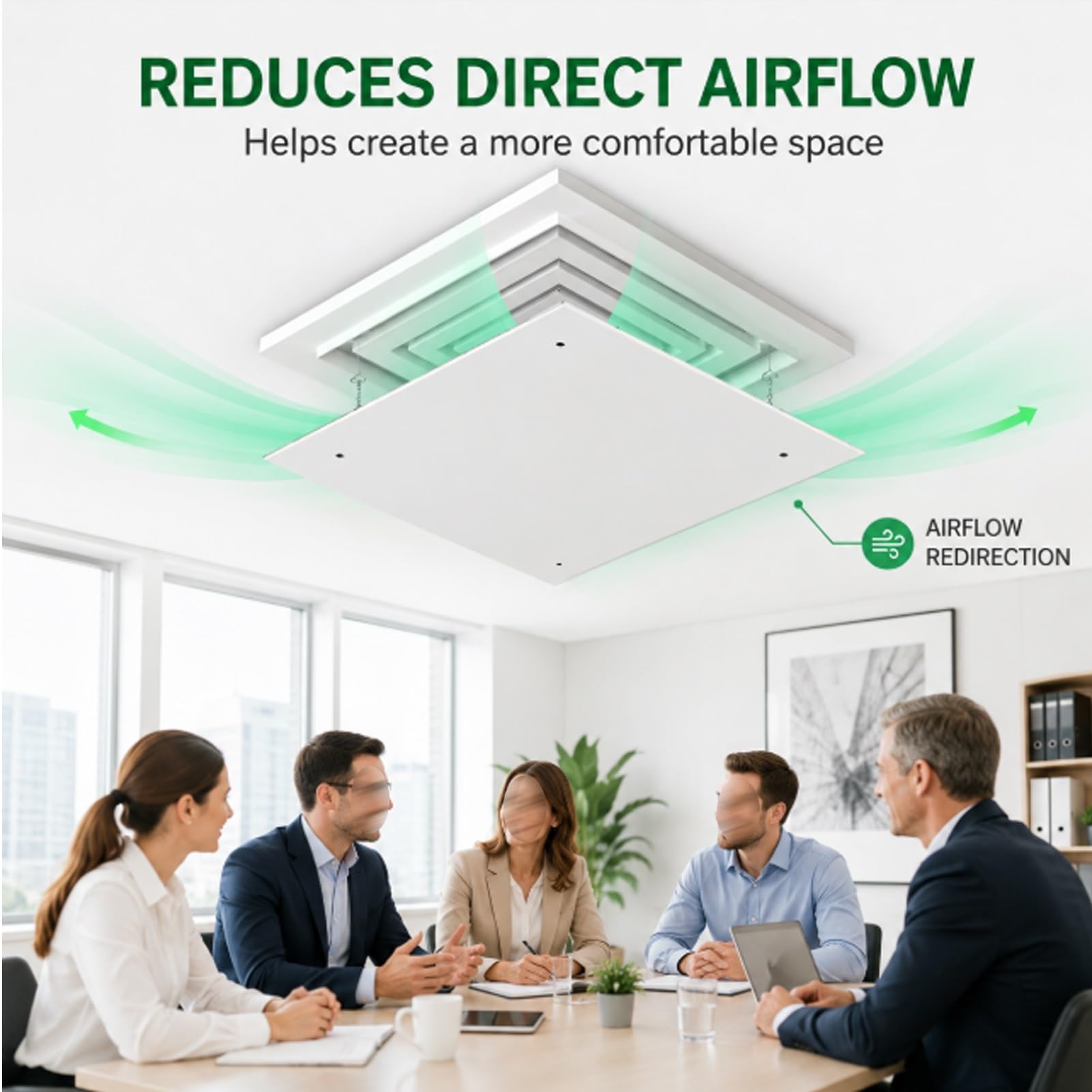 Deflettore d'aria quadrato a soffitto in PVC