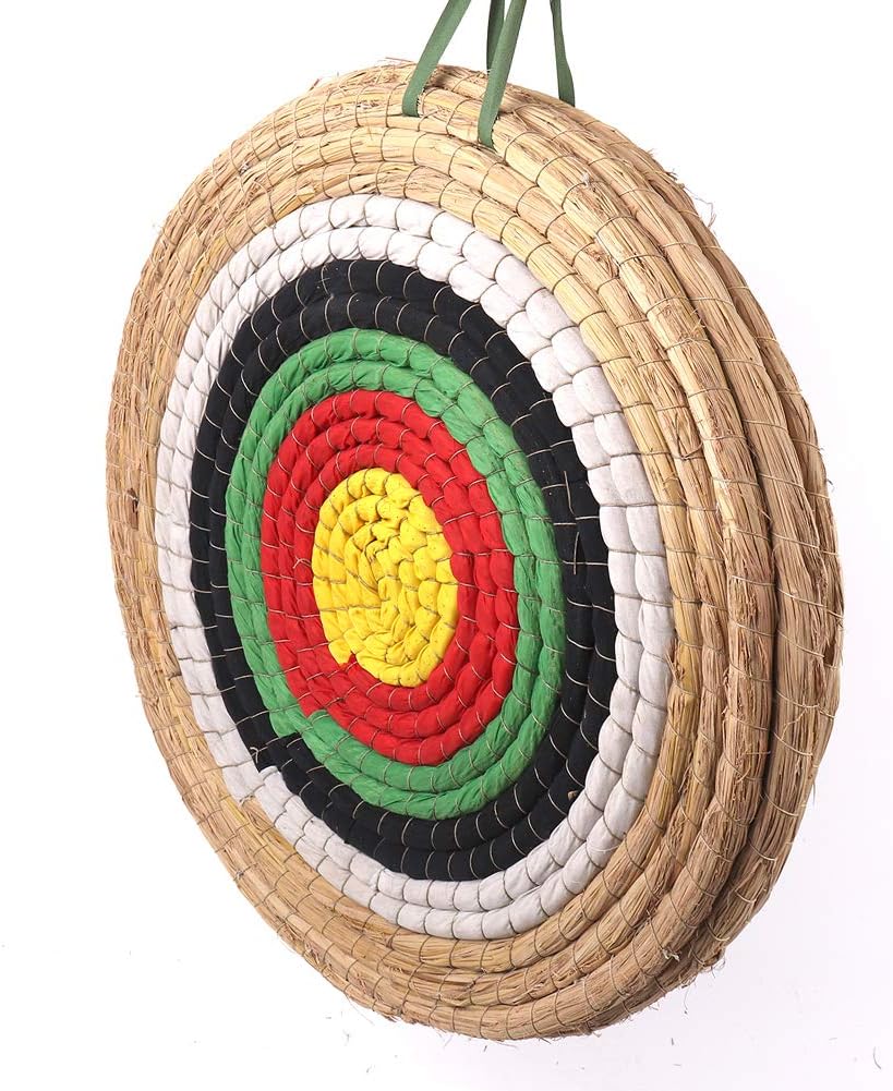 DOSTYLE Traditional Solid Straw Round Archery Target Shooting Bow Coloured Rope Target Face Three Layer for Shooting Practice : Sports & Outdoors