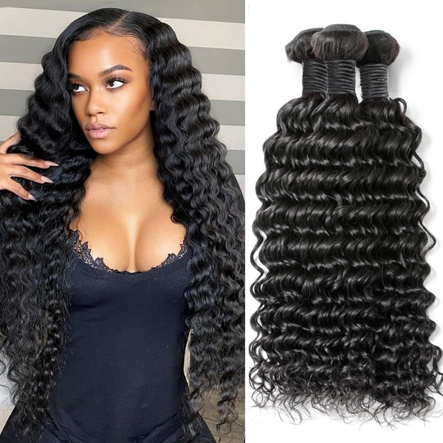 Remy deep wave hair extensions Clearance