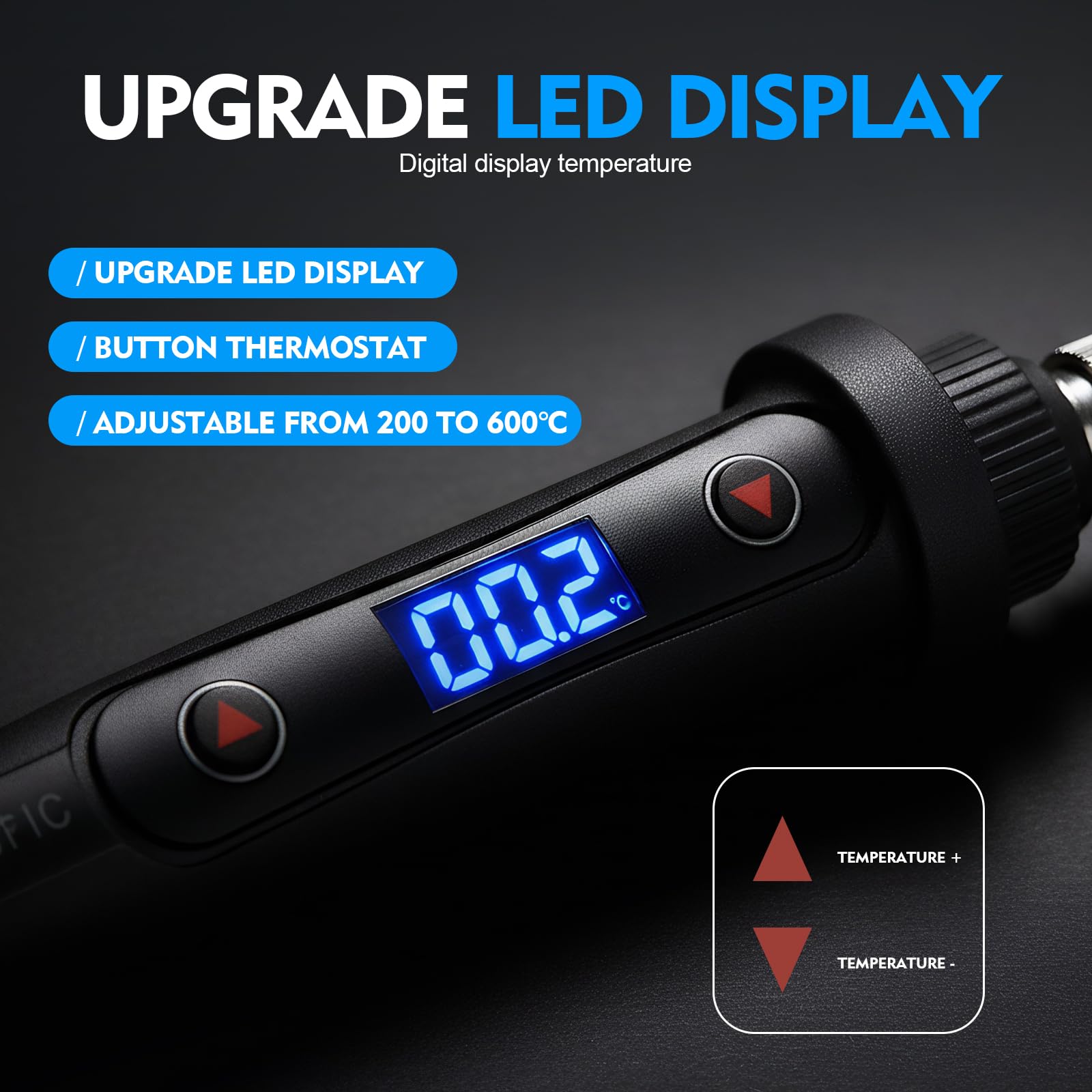 Kit Fer à Souder 80W 13 En 1 - Température Réglable 180-500°C Avec Écran LED - Complet Pour Électronique Et Bricolage