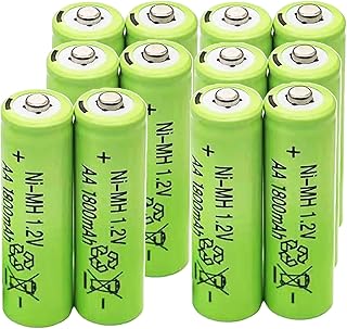 12 Count AA 1800mAh Ni-MH Rechargeable Batteries 1.2V Double A Batteries Precharged (AA Size)