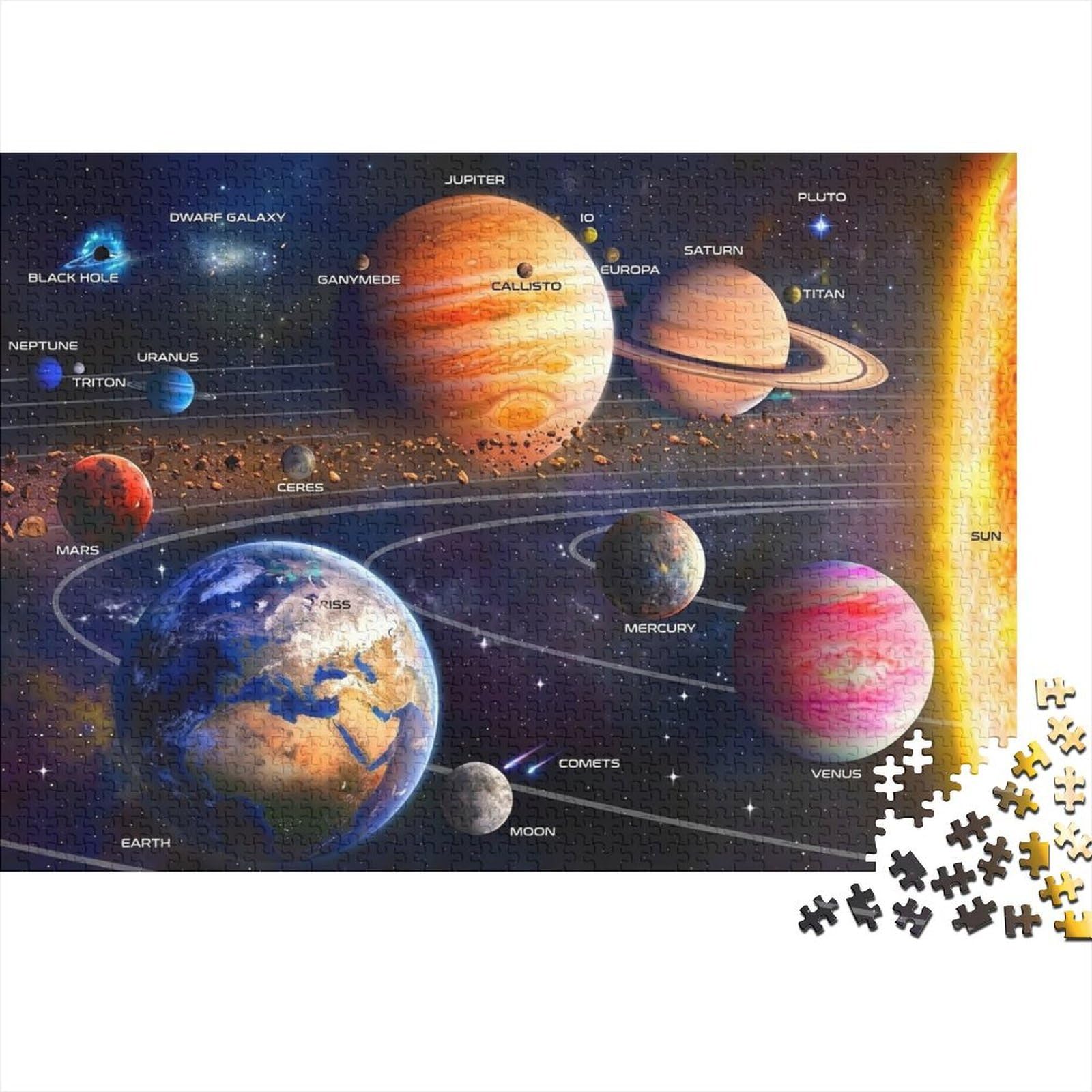 Solar System Space Planet Jigsaw Puzzle, 1000 Pcs Indoor Adult Game