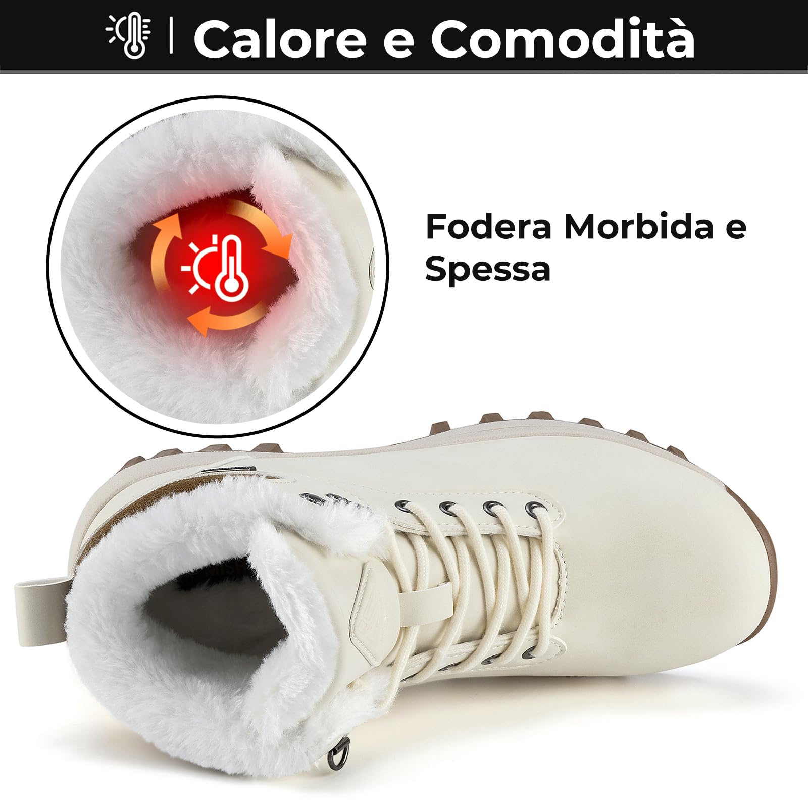 Mishansha Stivali da Neve Uomo Inverno Scarpe Pelliccia Donna Caldi Scarponcini Trekking Imbottiti 36-48