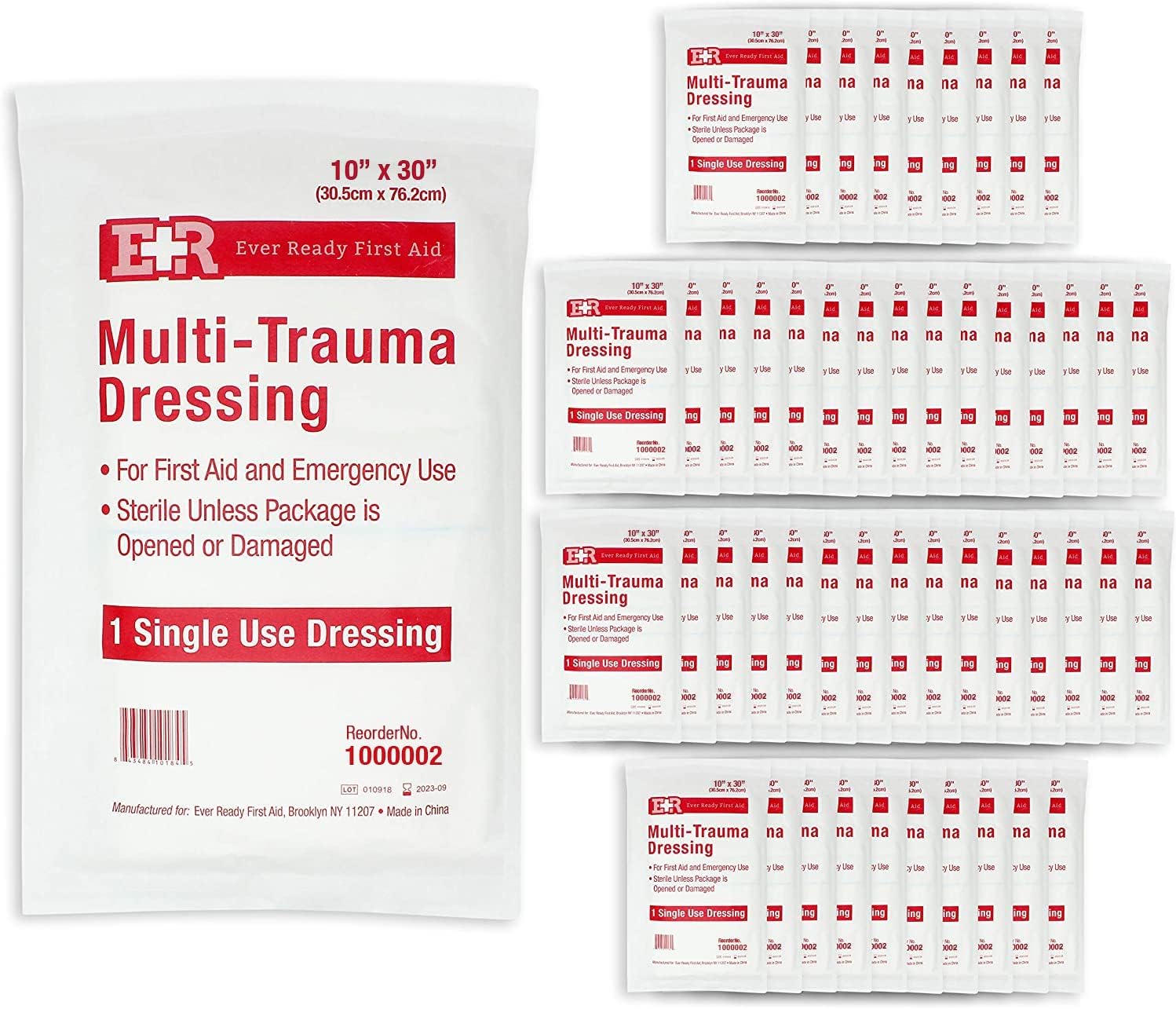 Ever Ready First Aid Multi-Trauma Dressing 10"x30" 50 Count