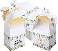 Vista 1 de Geyee 48 cajas de dulces para fiestas religiosas, decoraciones de bautismo, regalos de bautismo, regalos de bautismo, cajas de dulces para bautizo
