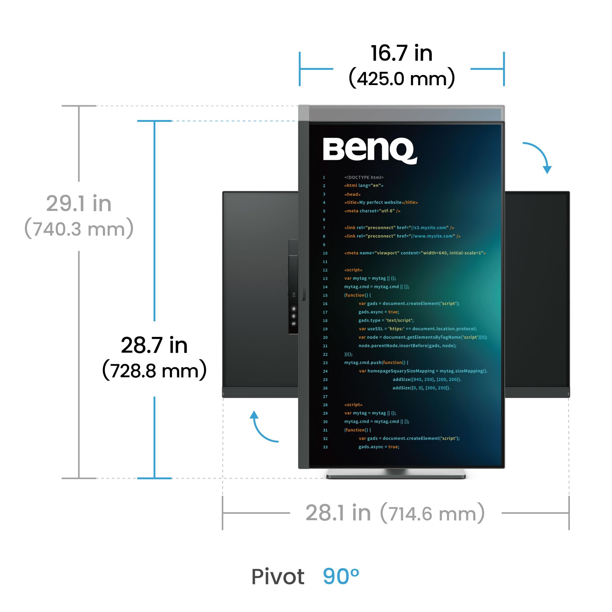 BenQ RD320U 31.5” 4K 3840x2160 IPS Black Programming Monitor with