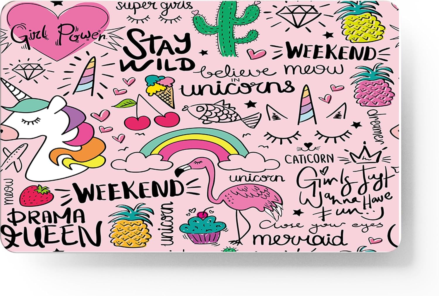 Credit Card Skin, Cute Debit Card Skin Sticker, 4Pcs Stylish Slim Anti-Wrinkling Removable Credit Card Sticker for Transportation, Key Pink Flamingo Unicorn