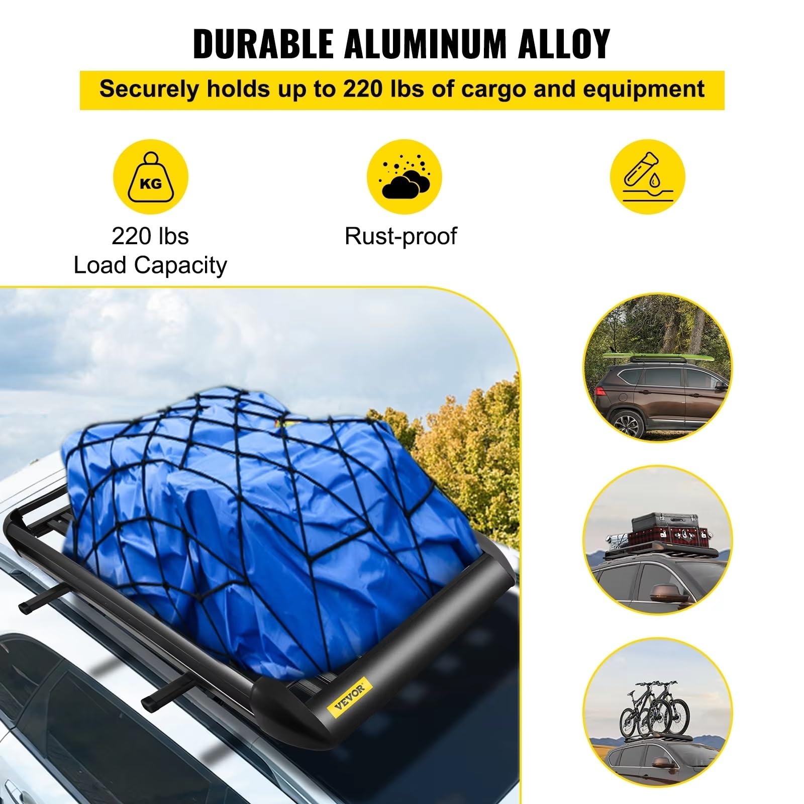 Universal Dachträger Beladung 100KG Gepäck Fracht Zelt Querträger Skiträger Fahrradträger Ball Anhänger Camper Dachreling Dachträger
