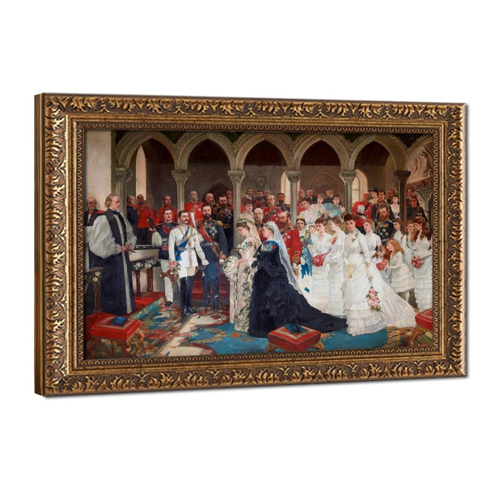 WCYB The Marriage of Princess Beatrice, 23rd July 1885 by Richard Caton Woodville Prints Posters Canvas Deco Paintings Wall Art For Office Hangable Frame 2