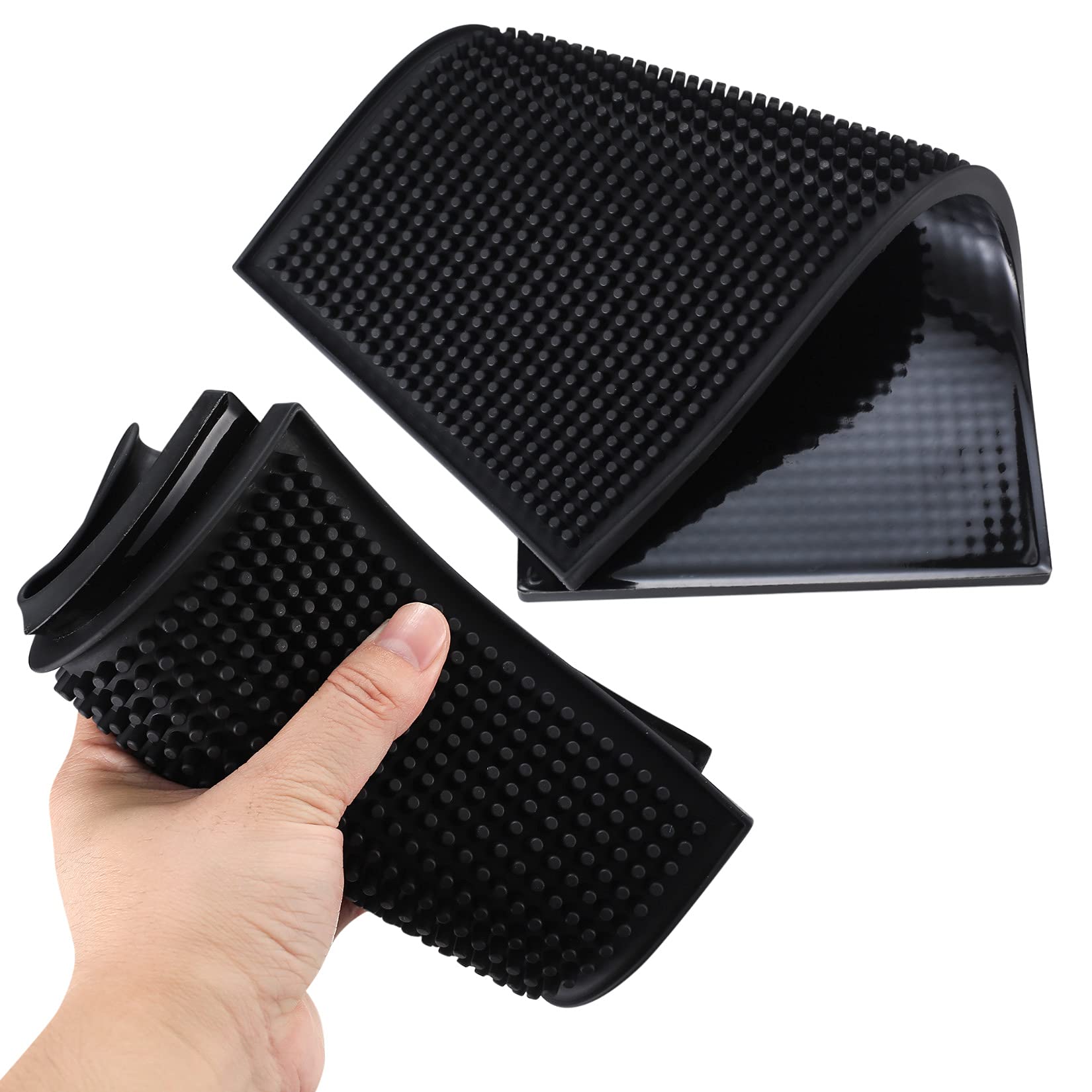 2 sztuki mata dociskowa, mata pod ubijak do kawy, PVC mata dociskowa, antypoślizgowa mata do kawy, mata dociskowa do maszyny do espresso z sitkiem, tacka dociskowa, 15 x 30 cm/czarny