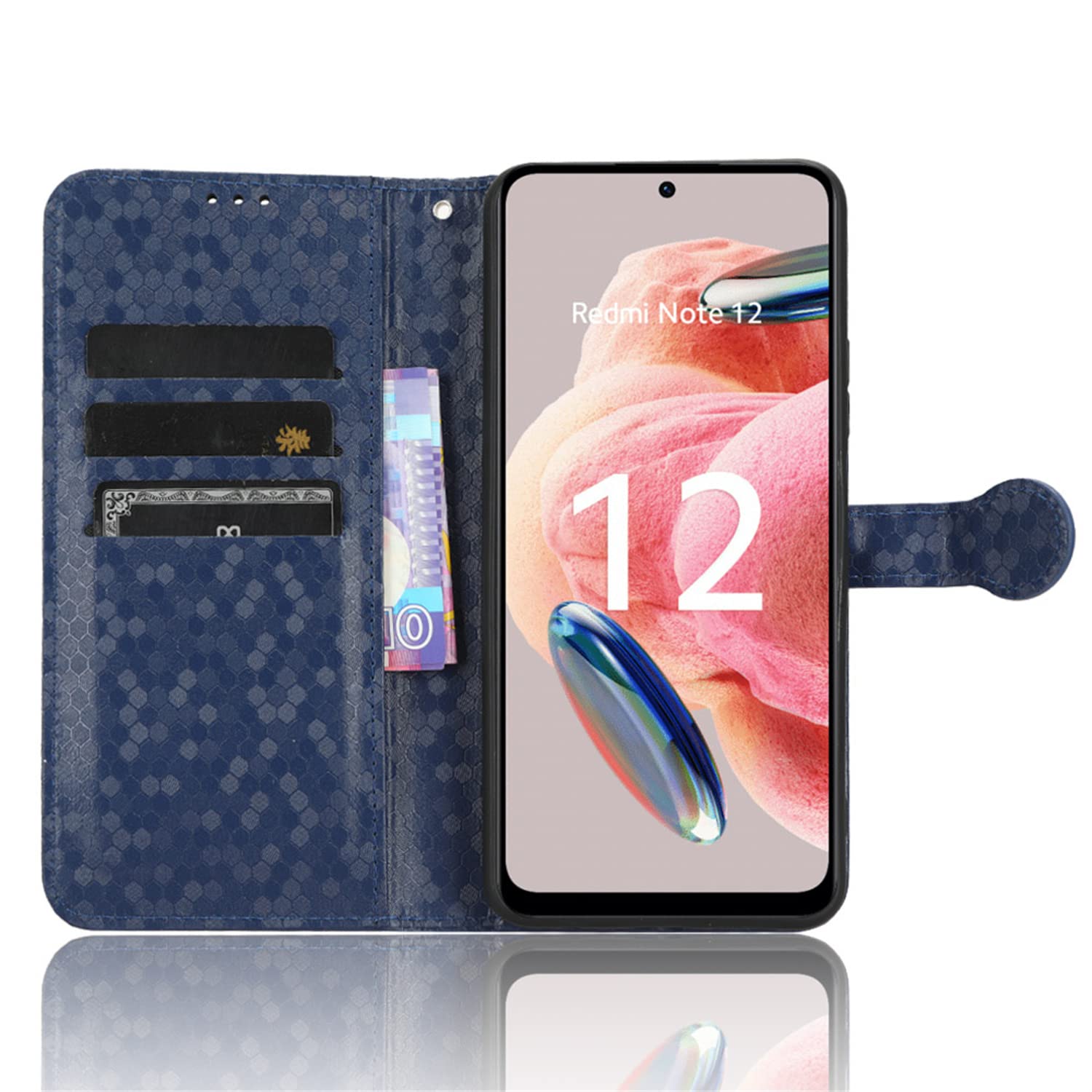 Amazon.co.jp: Solid Color Ripple Pattern Wallet Clip Compatible with Xiaomi  Redmi Note 12 RedmiNote12 4G Shockproof Protective Shell Non-slip Stand  Holder Leather Cover (Redmi Note 12 4G,Blue) : 家電＆カメラ