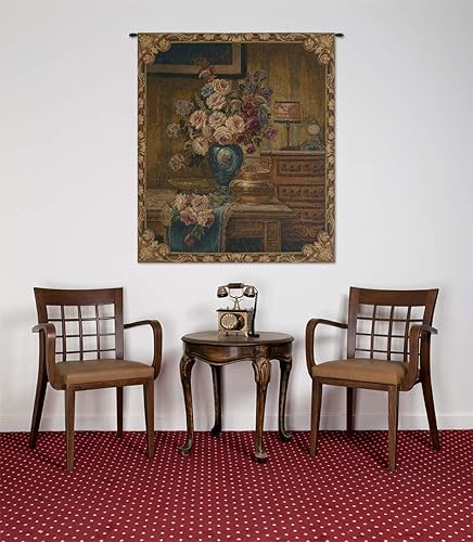 Miniatura 5 de Tapiz italiano para colgar en la pared, diseño floral, 26 pulgadas x 30 pulgadas, algodónviscosapoliéster por Max Carlier