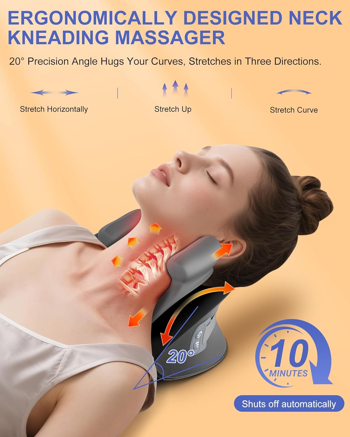 Neck Massager Pillow with Heat, Shiatsu Back and Shoulder Massage with Deep Tissue Kneading, Portable Cervical Traction Device for Full Body Muscle Pain Relief, Gift for Women Men Christmas - Image 7