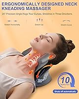 Vista 7 de Almohada masajeadora de cuello con calor, masaje shiatsu de espalda y hombros con amasado de tejido profundo, dispositivo de tracción cervical