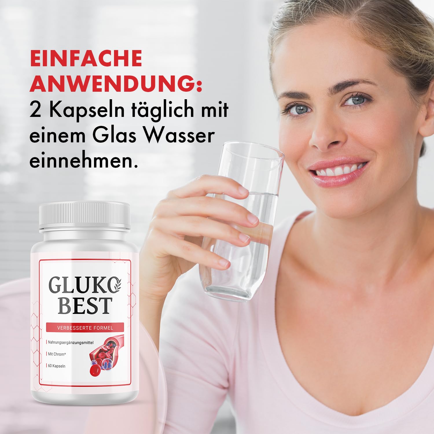 ORIGINAL Glukobest Kapseln | mit Zink und Chrom | Glucobest für dein Wohlbefinden | Inhalt 1x60 Kapseln