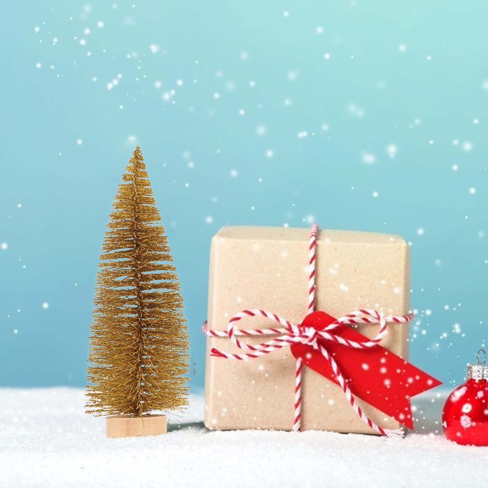 30 Stück Mini-Weihnachtsbäume Aus Sisal – 5 Größen (5,8–13,2 Cm), Mit Kunstschnee, Perfekt Für Tischdekoration & Basteln