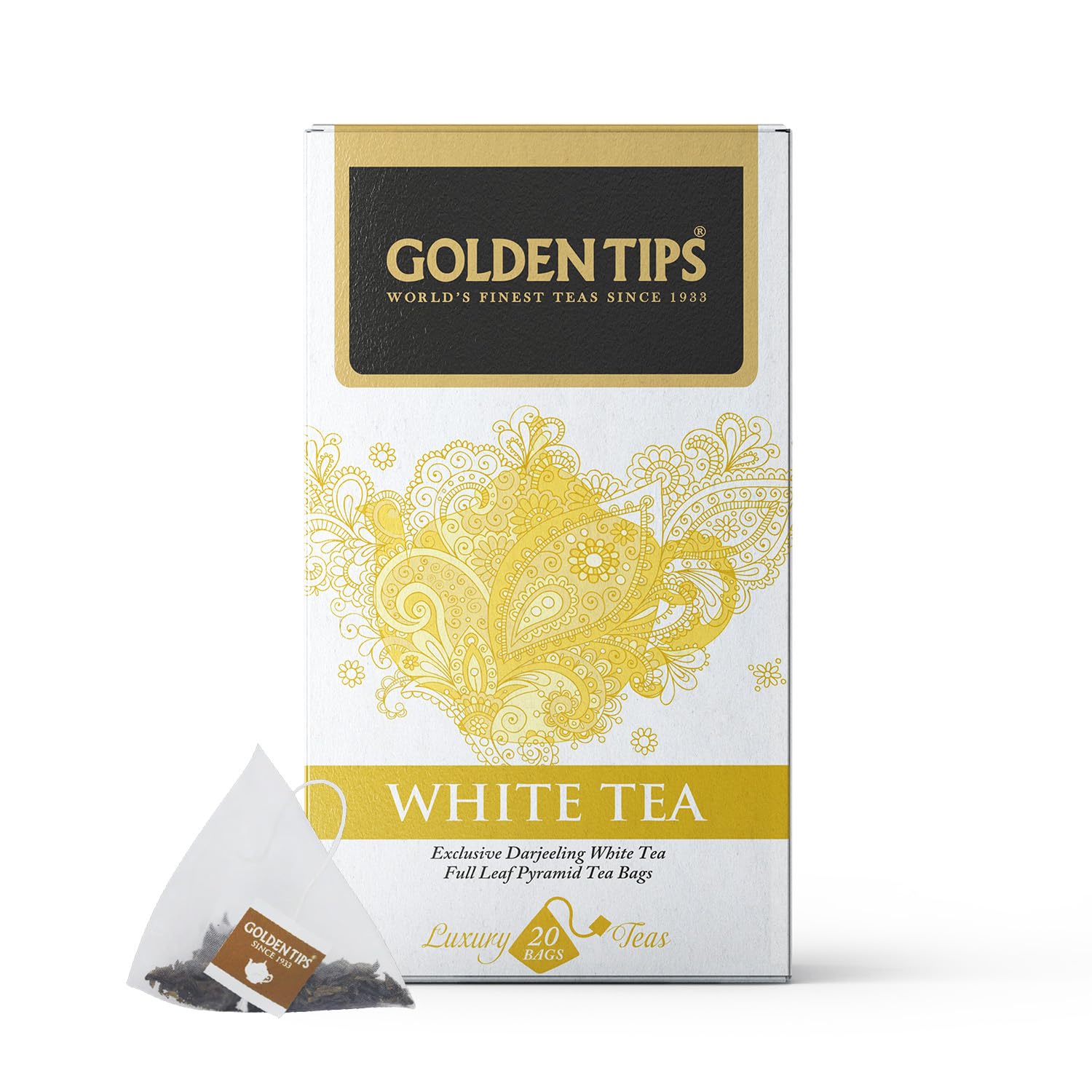 Golden Tips Darjeeling Pyramid White Tea Bag (20 cups, 30 Grams) (B0D5R7Y8X9) Amazon Price History, Amazon Price Tracker