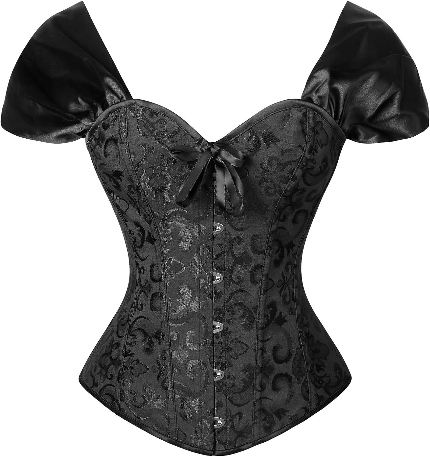Kimring Women's Elegant Victorian Vintage Cap Sleeves Brocade Bustier Corset Top