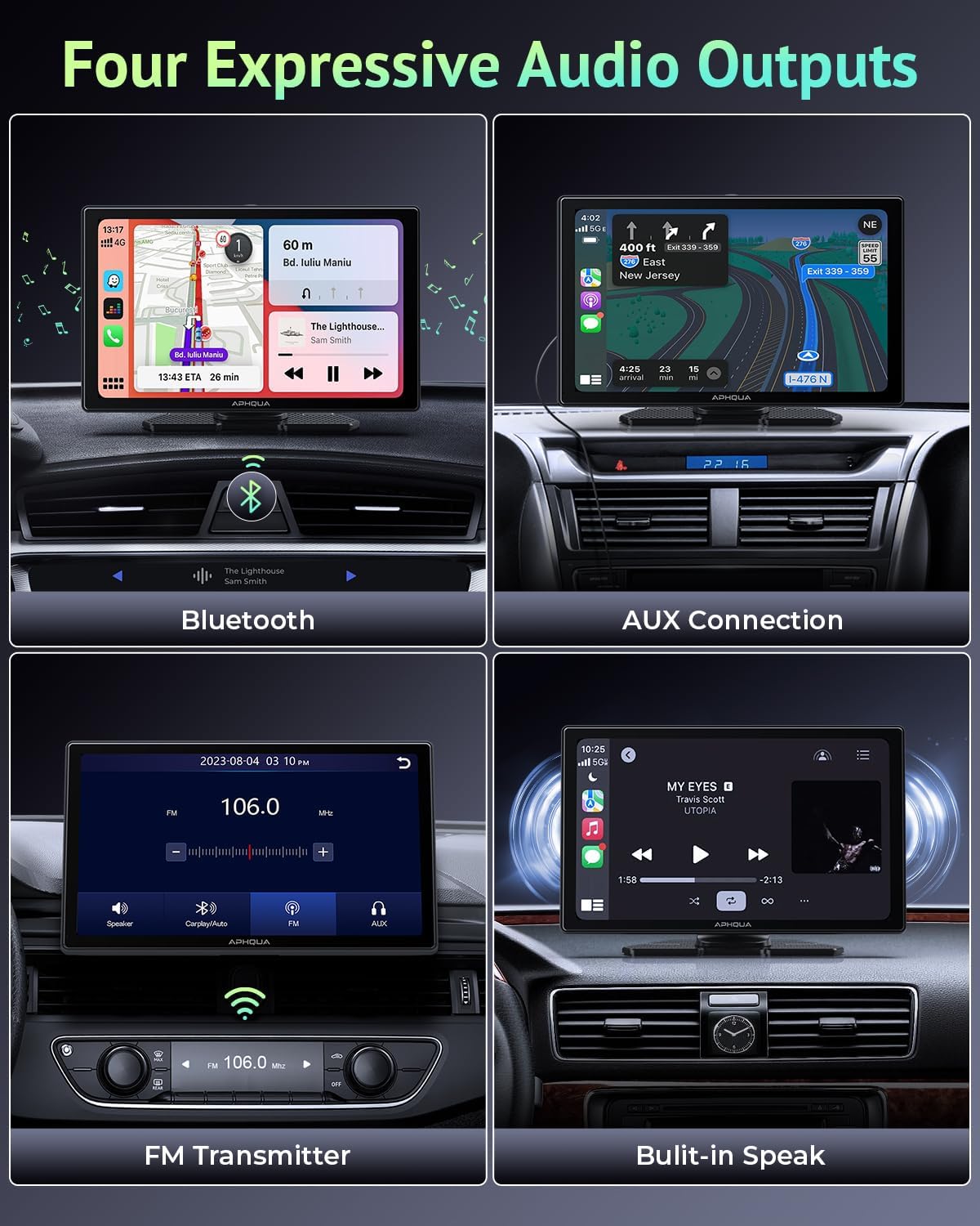 [Car Multimedia Player] Apple Carplay Screen for Car with 2.5K Dash Cam+1080p Backup Camera,Car Tablet Pro Max 2025,9" HD IPS Carplay & Android Auto Screen,Siri,AUX/FM,Mirror Link image 7 of 9 B0DFQ81YMJ