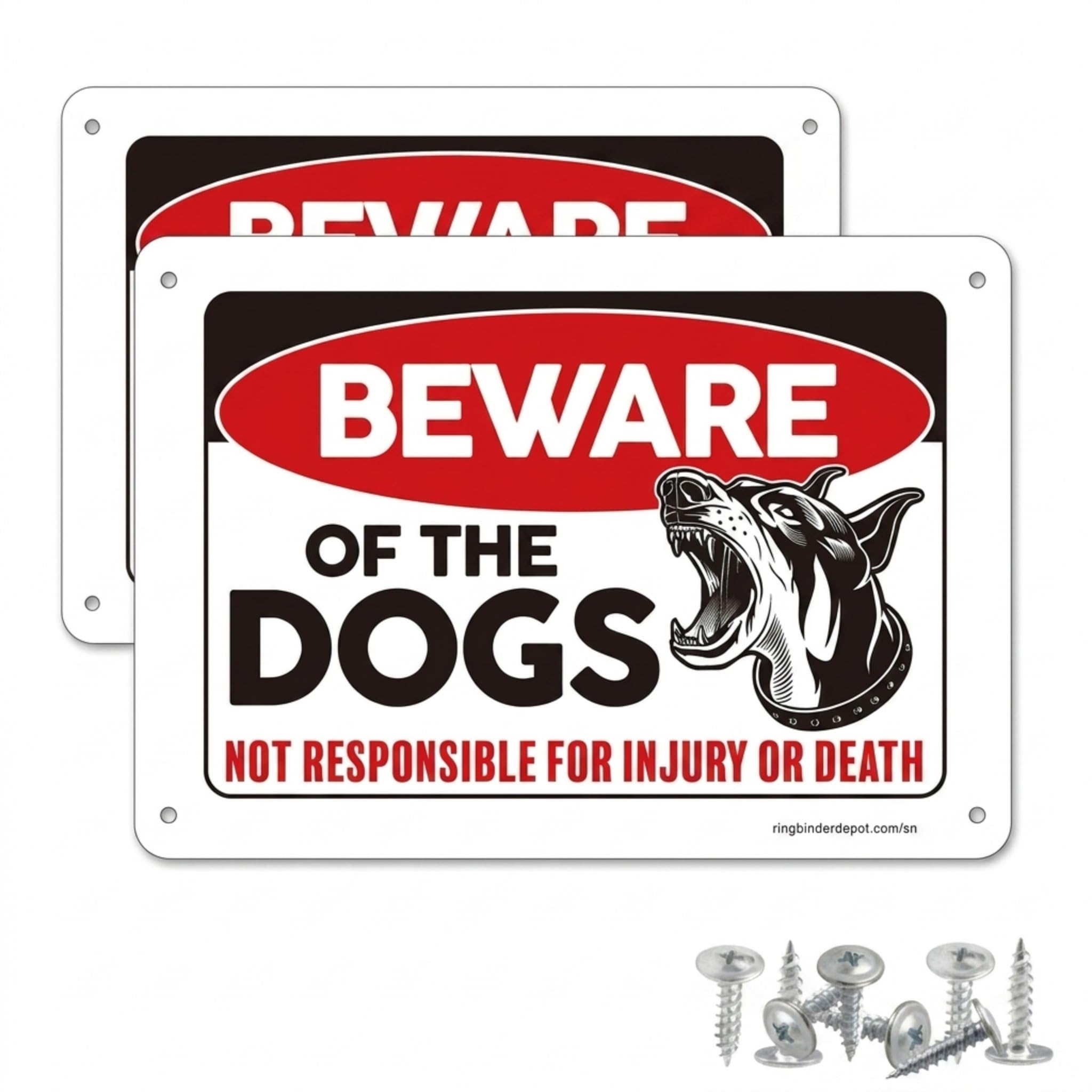 2 Pack of"Beware of Dogs" Aluminum Signs, Dog Warning Sign is 10 X 7 Inches, Weather & Rust Resistant, Fade Resistant, UV Protected, and Easy to Mount with 8-L13 Screws-image-37