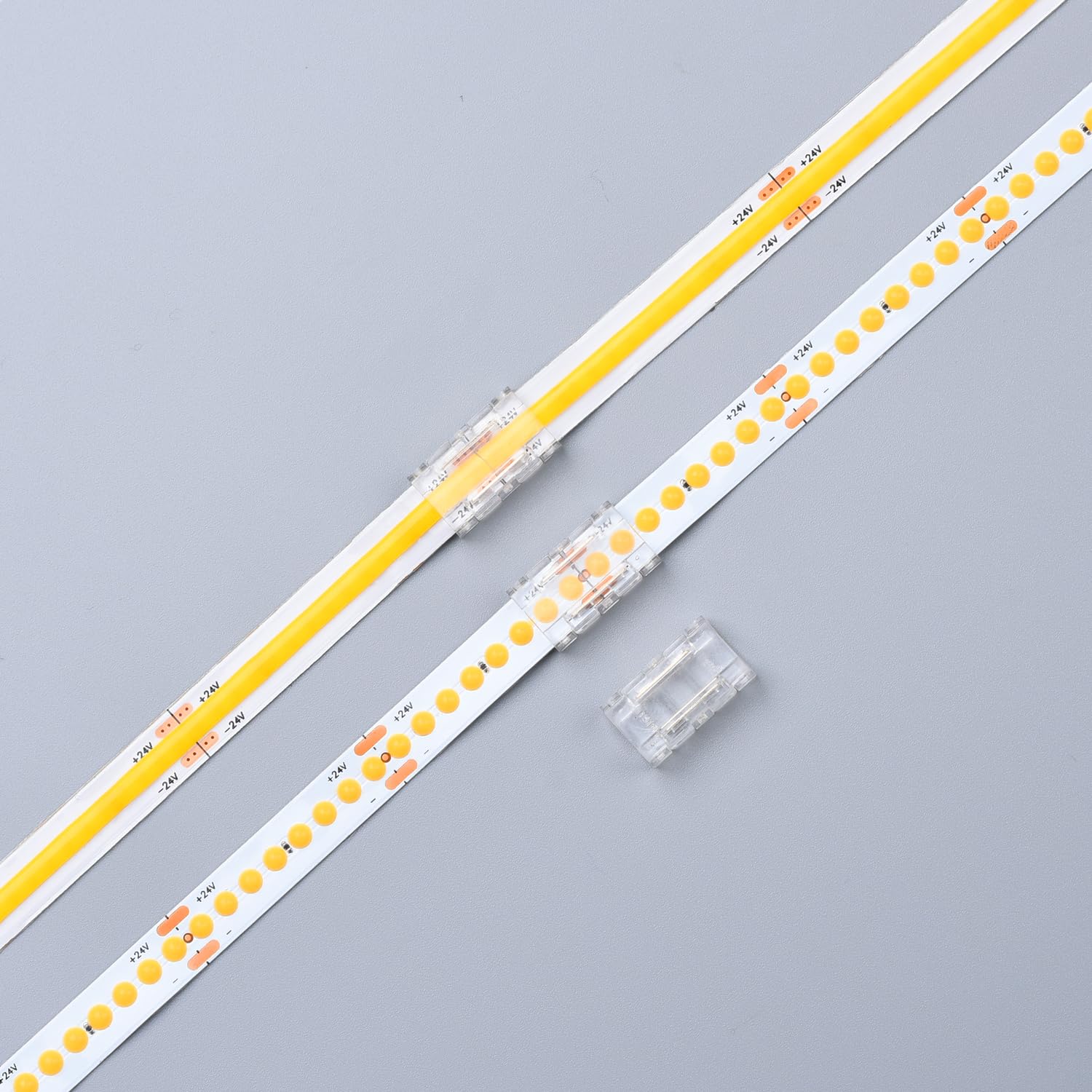 TOKERU LED Strip Connector, 20 Pack, 8mm, 2-Pin (Strip to Strip (COB), 8mm, Transparent - Image 2