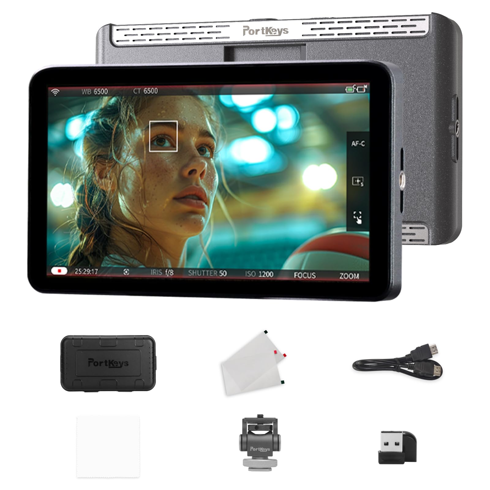 Portkeys LH7P 7'' Camera Field Monitor Wireless Control for A1/A9II/A7SIII/A7CII/FX3/FX30/ZV-E10/RX10/A7MIV/A7RIV/A7RV/RX0/A7MIII, R5/6(Mark II)/7/8, Z8/Z9, BS1H/BGH1, BMPCC 4K/6K(Pro), BS1H/BGH1, etc