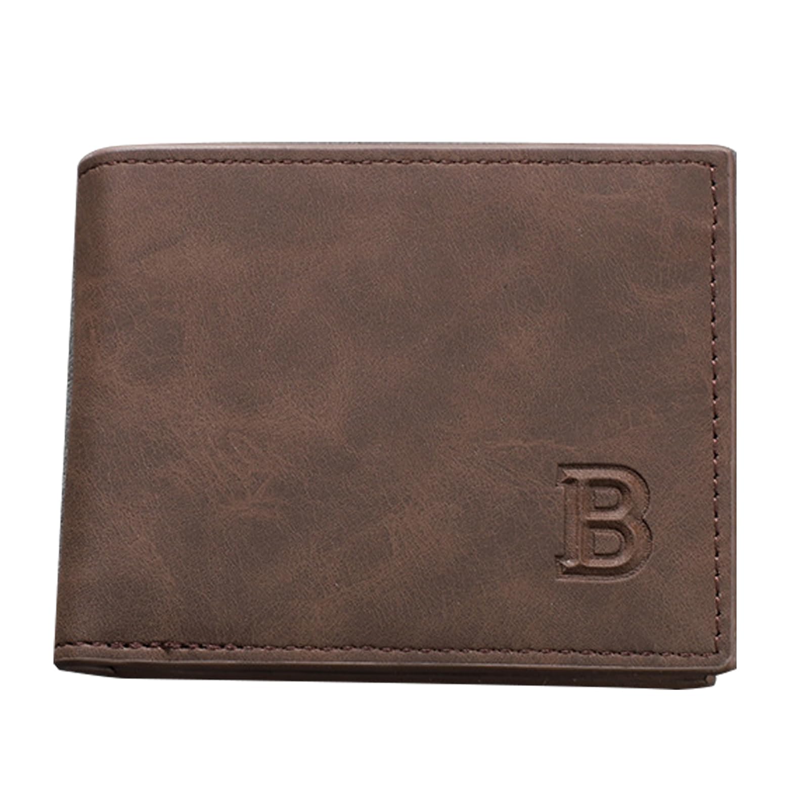 STAYOUNGMen's Wallet - Men's Short Wallet, Pu Leather, With Zip Pocket, Stylish And Casual, Suitable For Boyfriend, Husband, Father (Dark Brown)