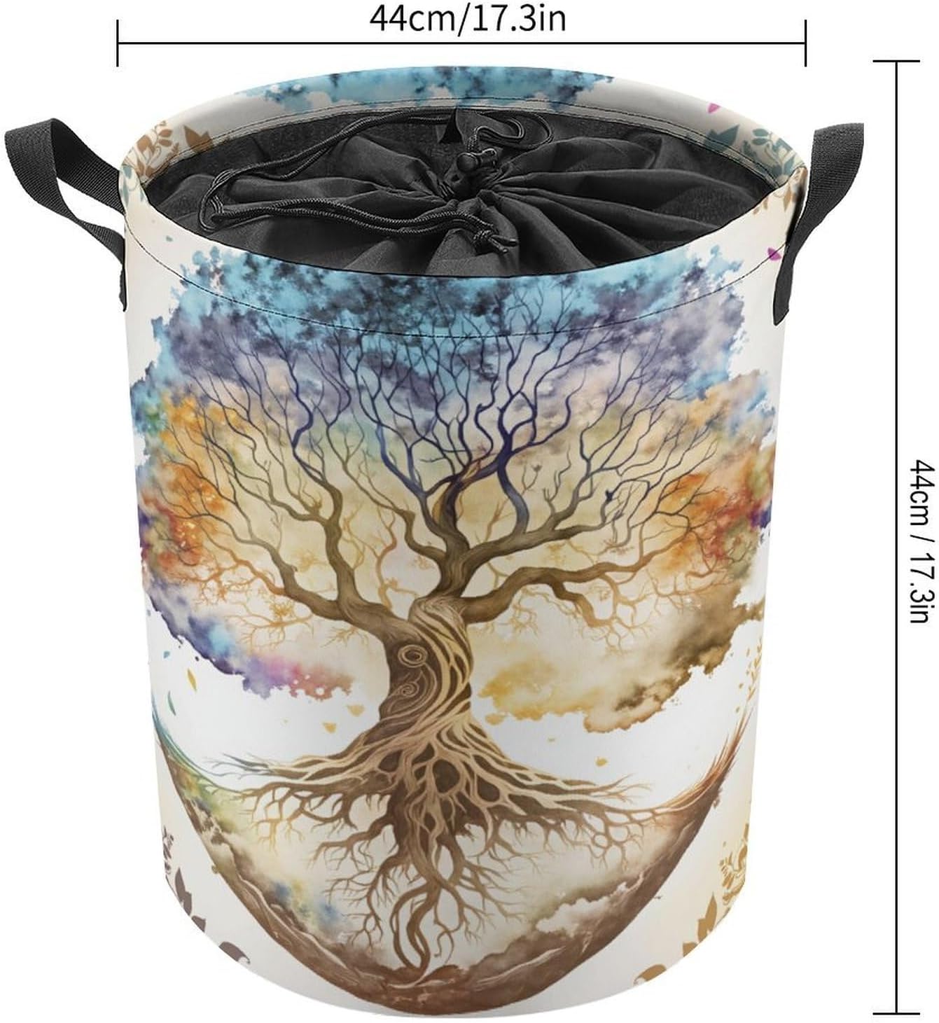 Tree Of Life Storage Basket Collapsible Clothes Organizer Laundry Hamper Toy Box Nursery Bin for Bedroom Bathroom Ideal Mom Gift for Ladies