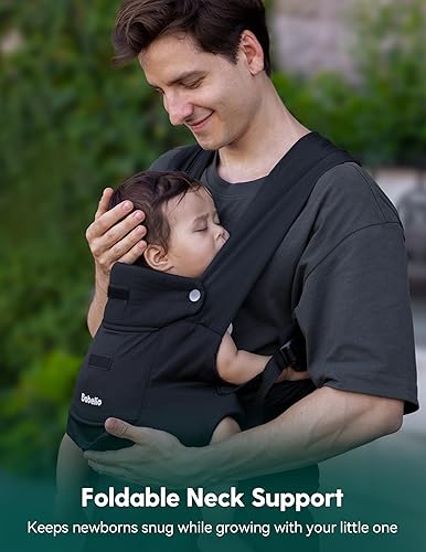 Miniatura 3 de BABELIO Portabebés para recién nacidos a niños pequeños, correas anchas para el hombro, ergonómica, ligera, portabebés para 7-45 libras, con soporte