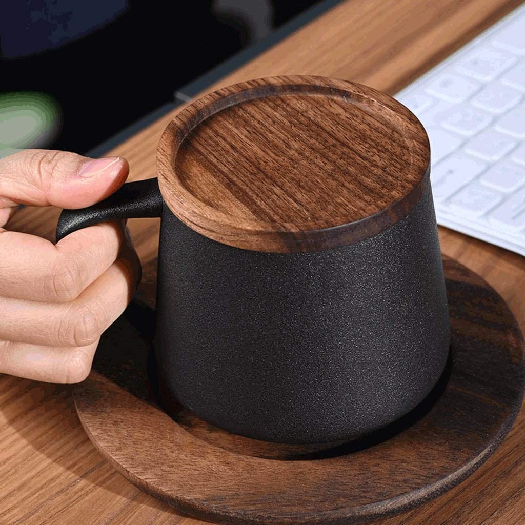 FiliżAnki Kubek PodróżNy Kubek Do Kawy W Stylu Minimalistycznym Z Pokrywką Duży Kubek Ceramiczny Z Uchwytem Wielofunkcyjny Kubek Do Kawy Wielokrotnego Użytku Kawa Kubek Kubek (Blue : Black, Size : 4