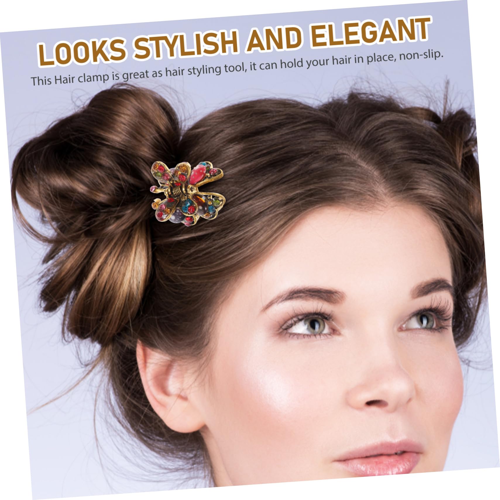 FRCOLOR 3er-set Haarklammern in Verschiedenen Farben Mini-design Haar-accessoires Mit Strass-einlage Leicht Und Funktional 5 Stück X 3